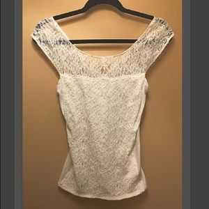 Sleeveless Lacy Cream Top